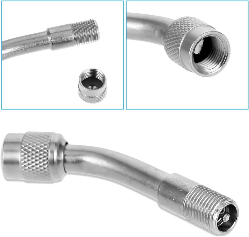 Skrfren 6 Pack 45 Degree 90 Degree 135 Degrees Metal Valve Stem Extenders, Dually Valve Stem Extenders Universal Valves Extensions with Tire ValveCaps for Wheels Passenger Cars RV Stroller Bicycle Motorcycle - Image 5